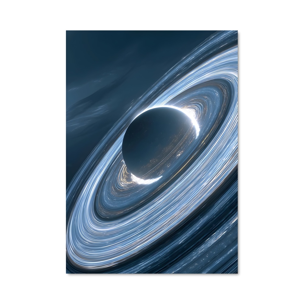 Poster splendide des anneaux de Saturne – affiche Système solaire